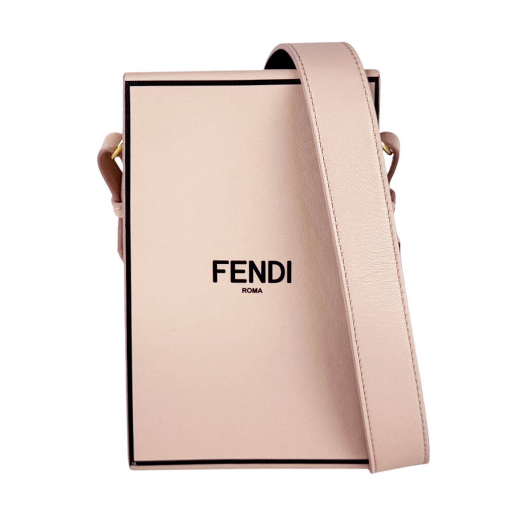 Fendi FENDI Shoulder Bag Box Leather Pink Beige Women's 8BT339-ADP6 z11080